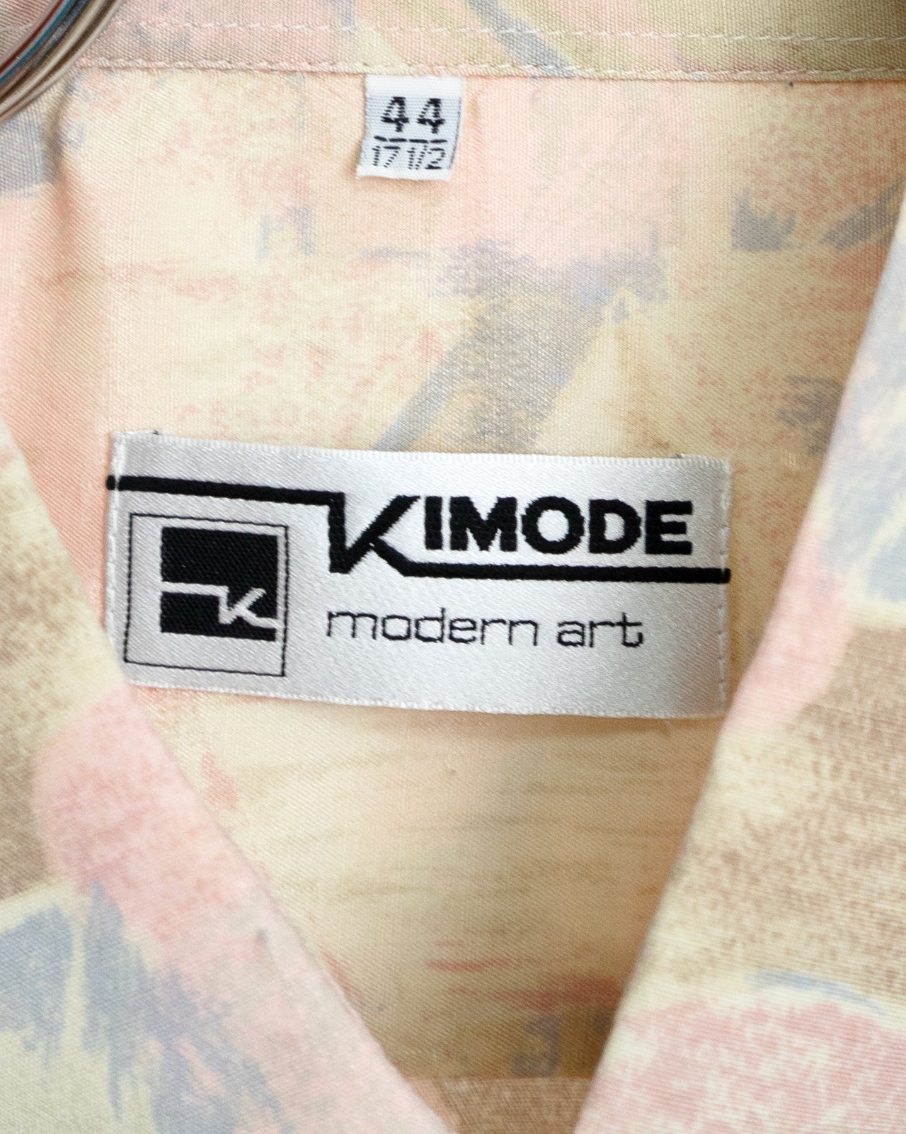 80s–90s Abstract Art Print Oversized Short Sleeve Shirt