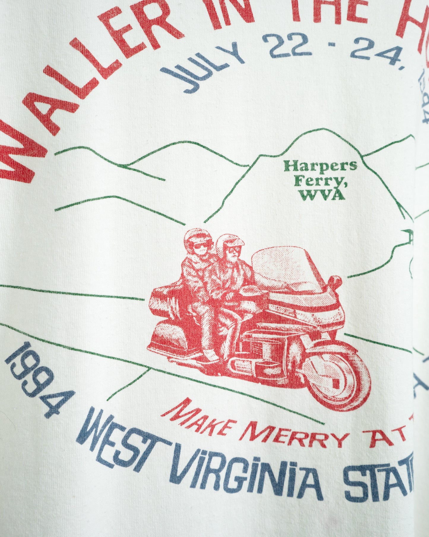 90s "WALLER IN THE HOLLER II" Motorcycle Rally T-Shirt