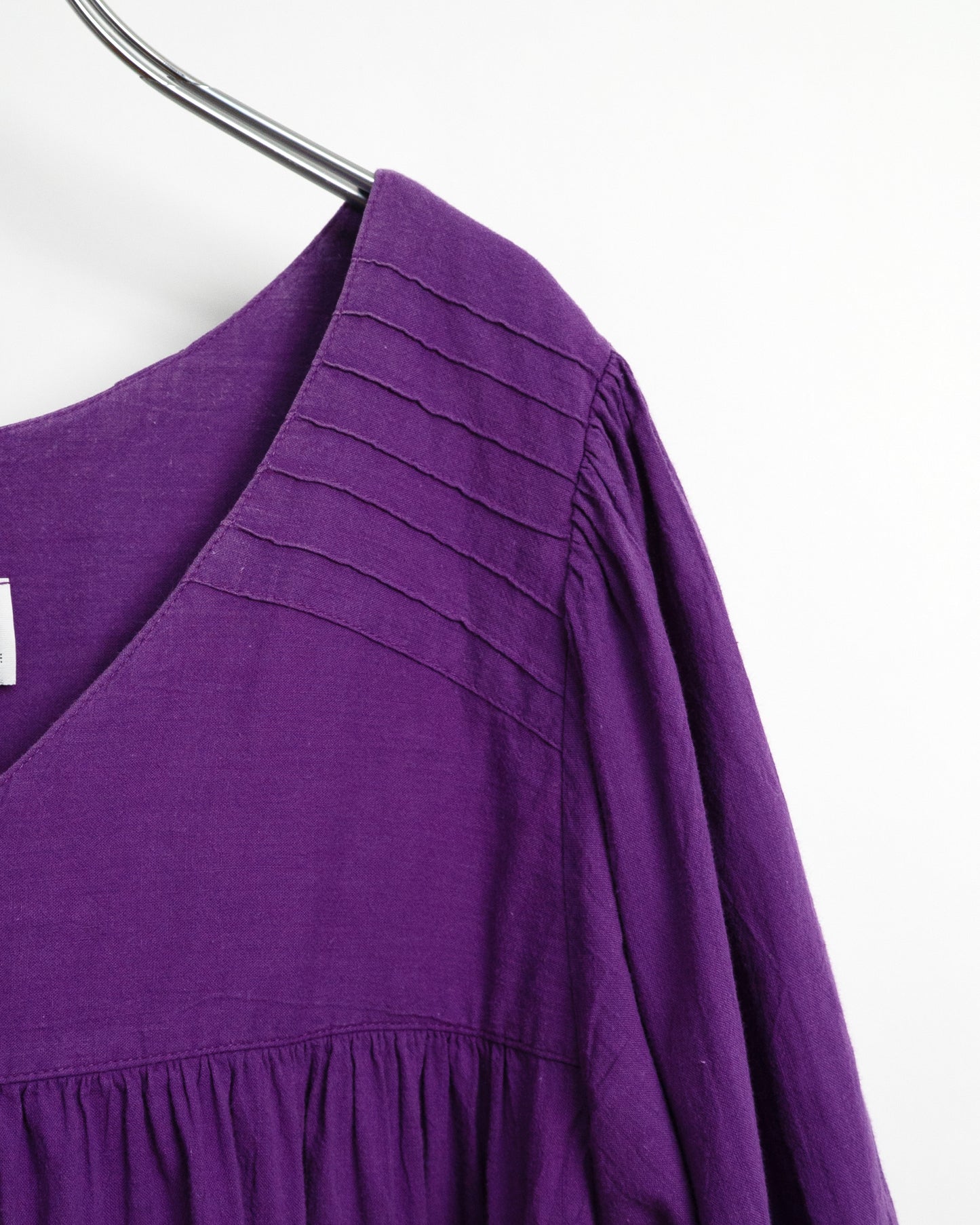 80s-90s Cotton Tiered Puff Sleeve Dress