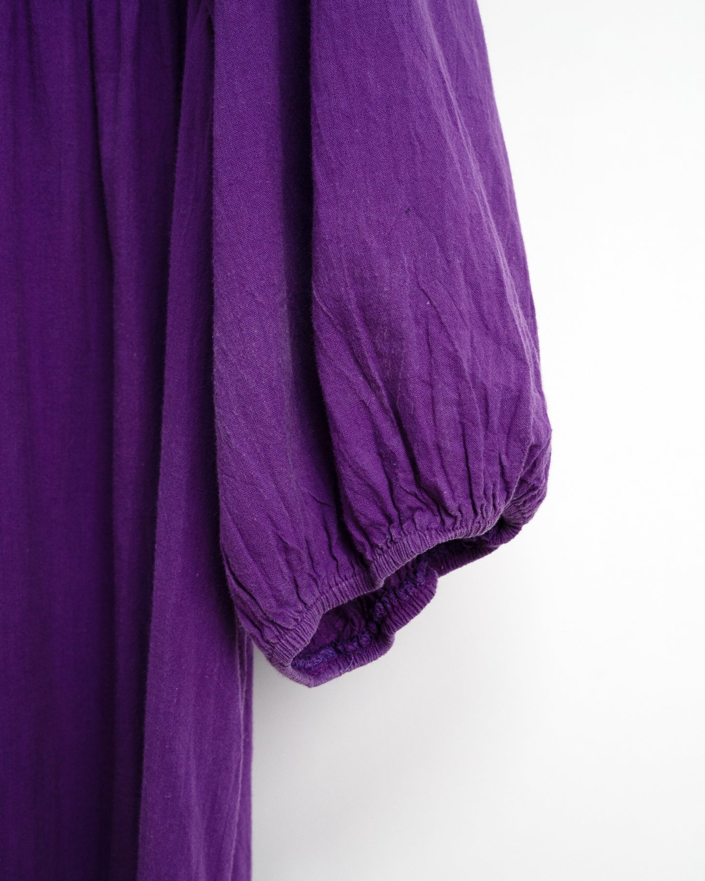 80s-90s Cotton Tiered Puff Sleeve Dress