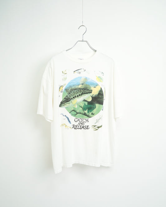90s "CATCH AND RELEASE" Bass Print T-Shirt