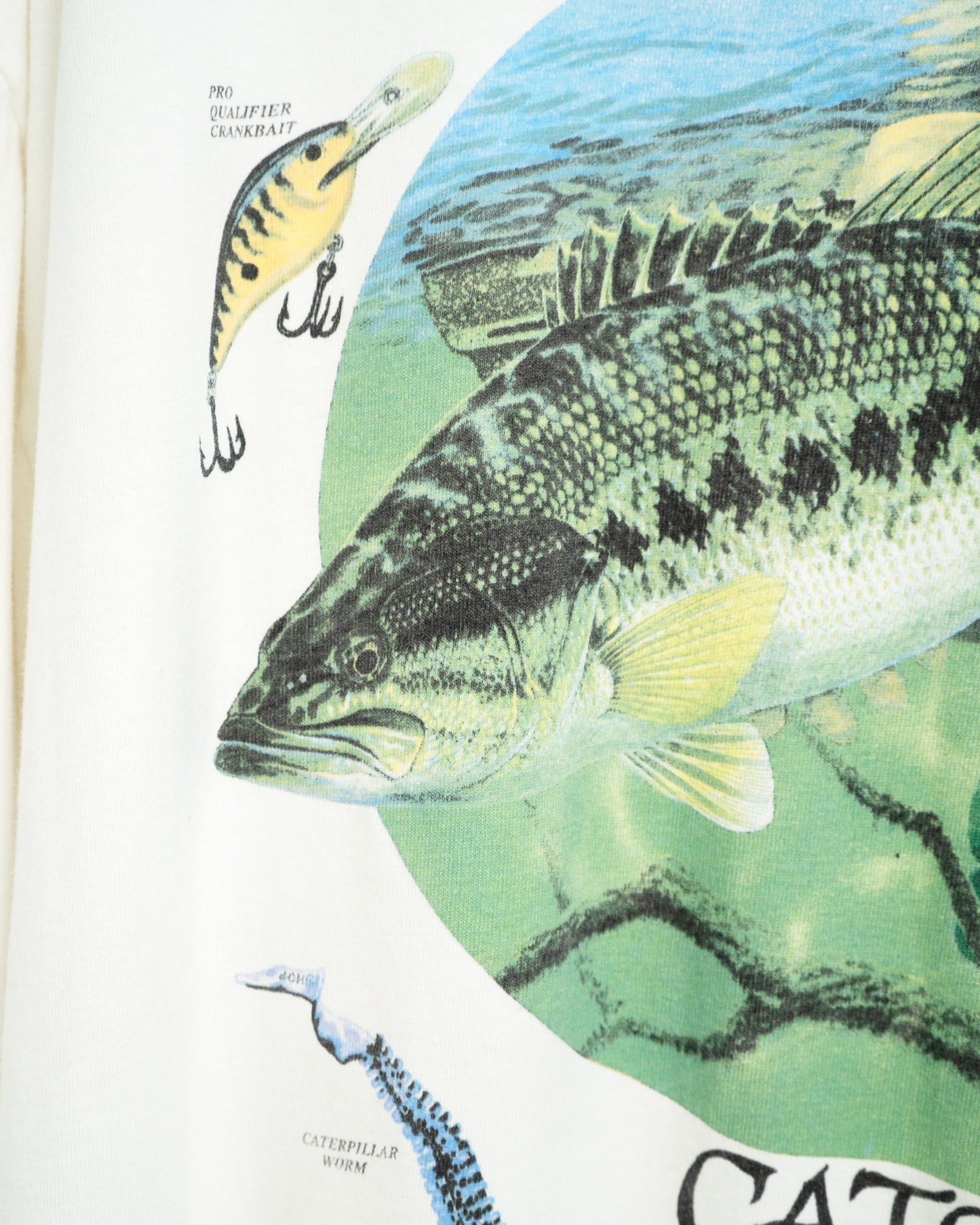90s "CATCH AND RELEASE" Bass Print T-Shirt