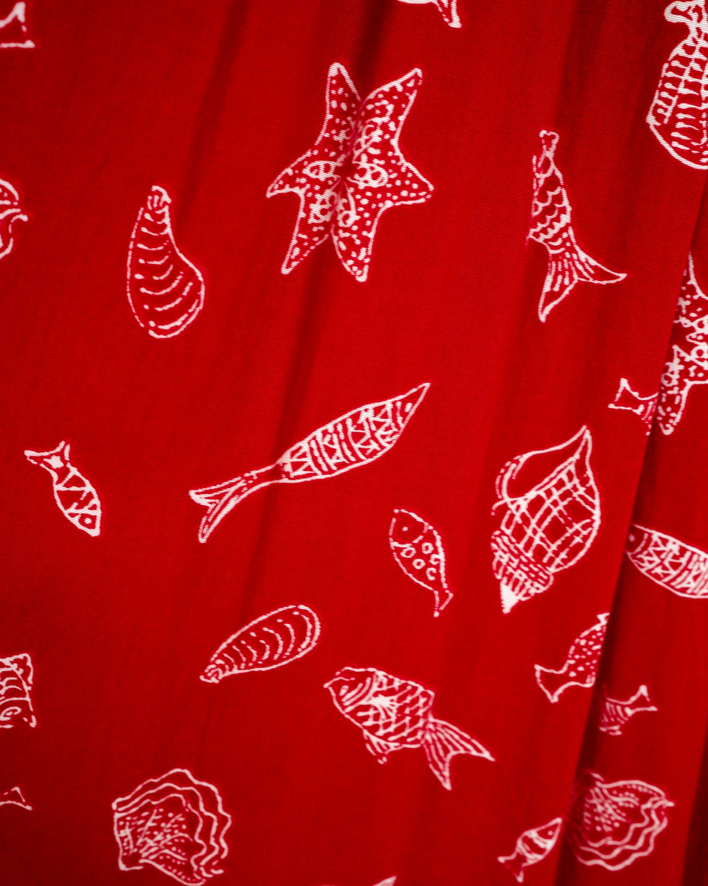 90s Marine Motif Rayon Long Skirt