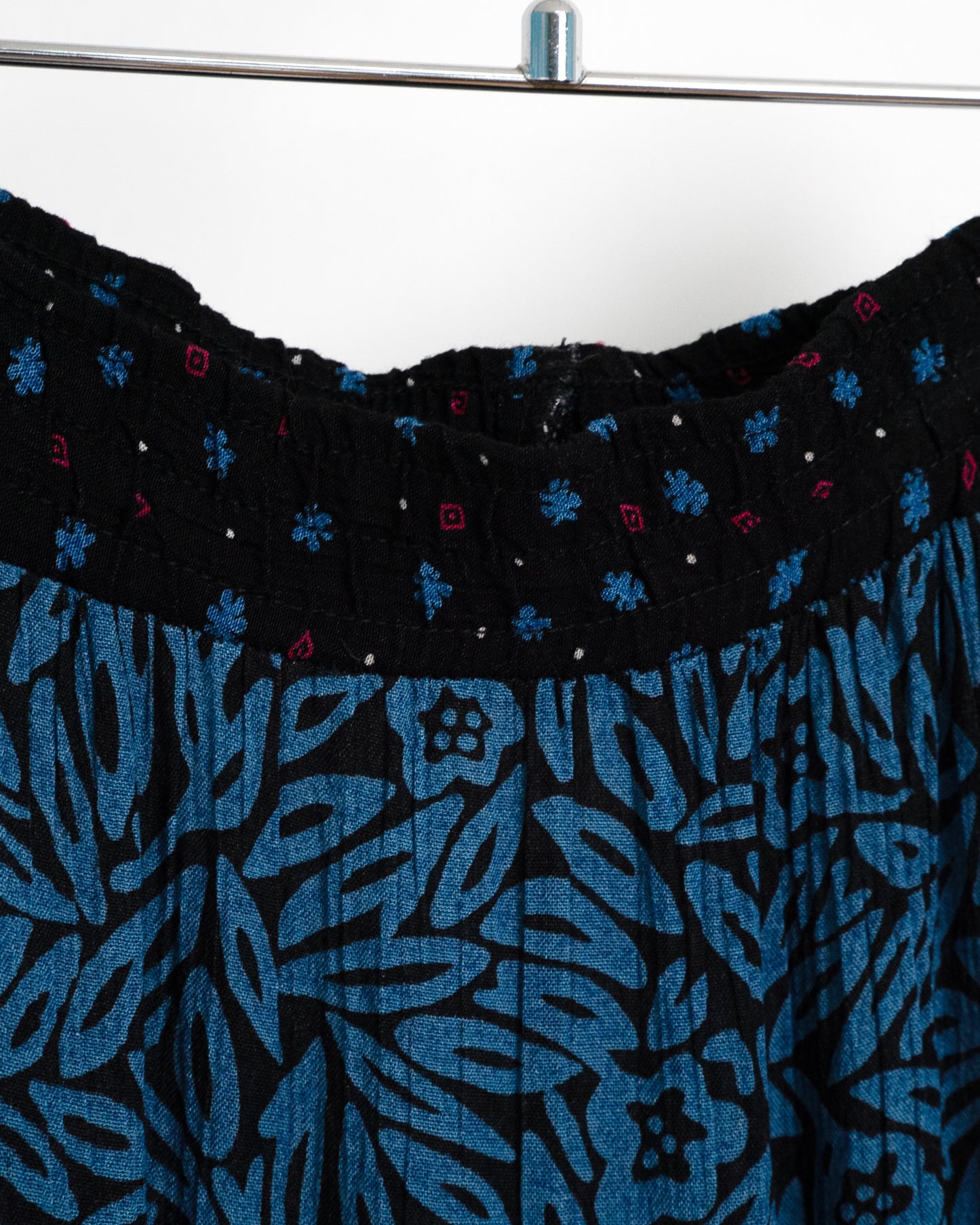 80s Tropical Print Tiered Skirt