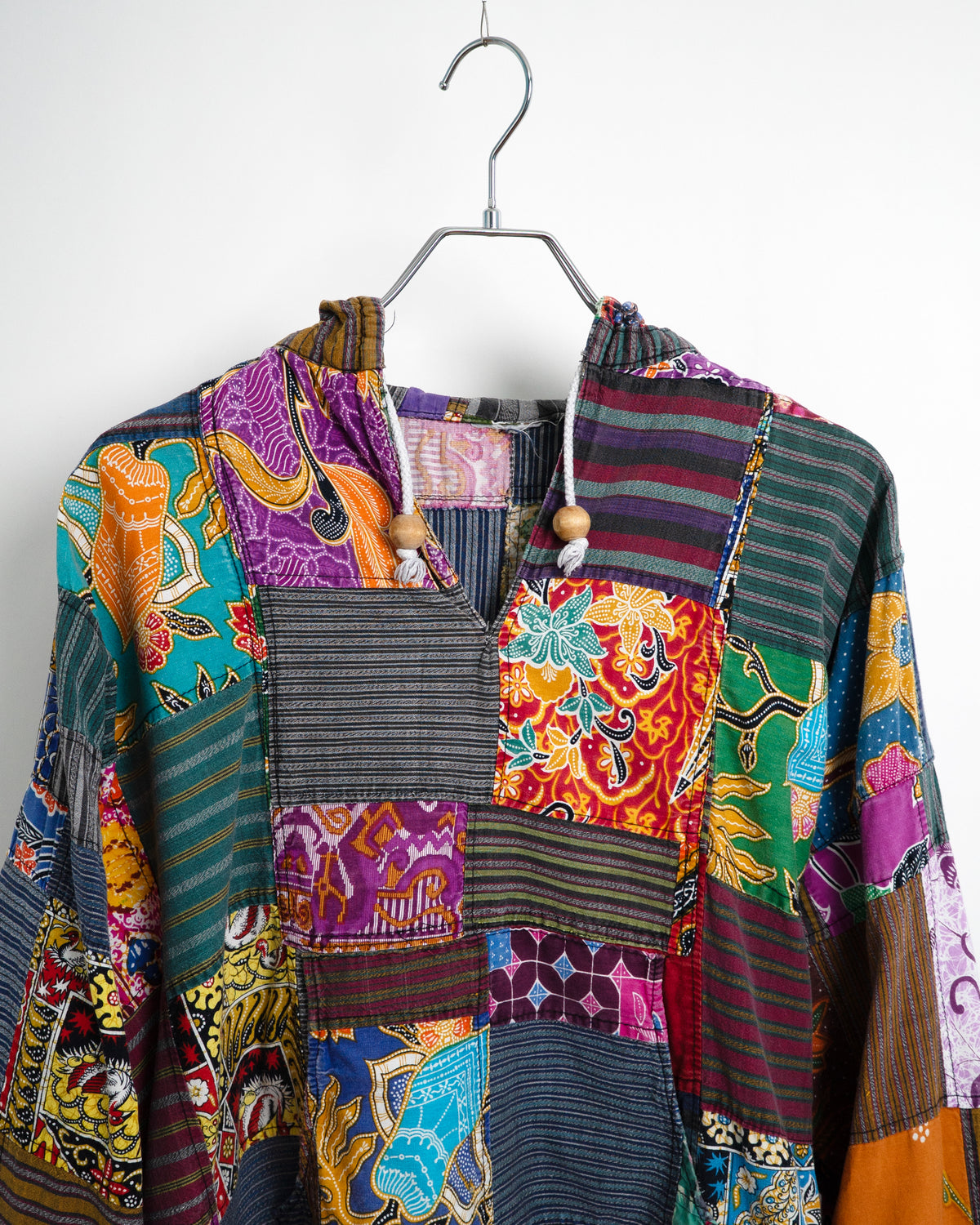 90s-00s Patchwork Pullover Hoodie