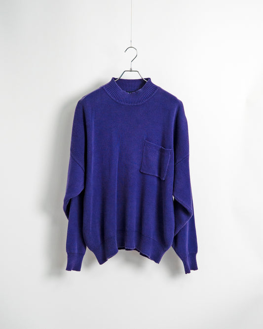 90’s Purple Mock Neck Rib Knit Sweater