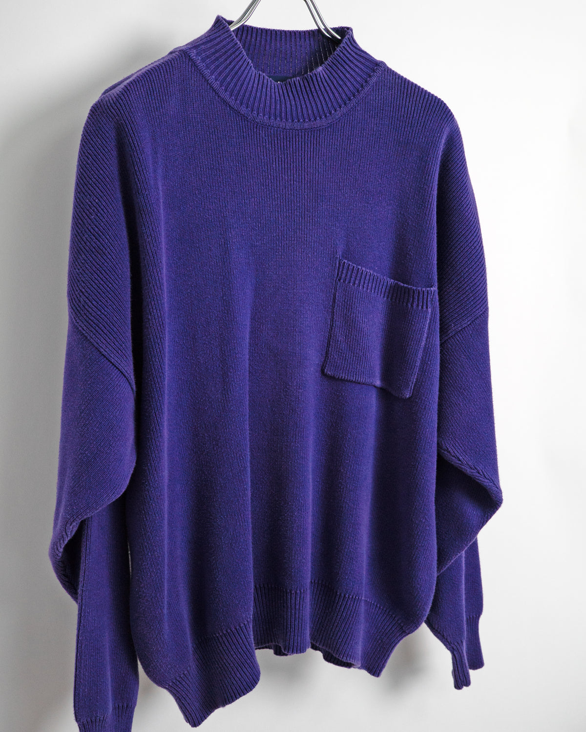 90’s Purple Mock Neck Rib Knit Sweater