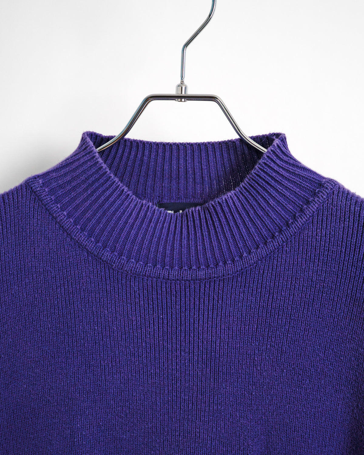 90’s Purple Mock Neck Rib Knit Sweater