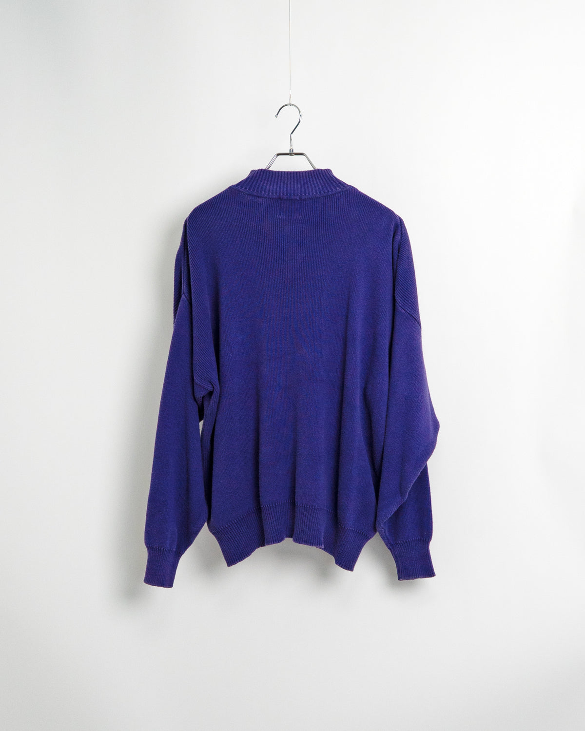 90’s Purple Mock Neck Rib Knit Sweater