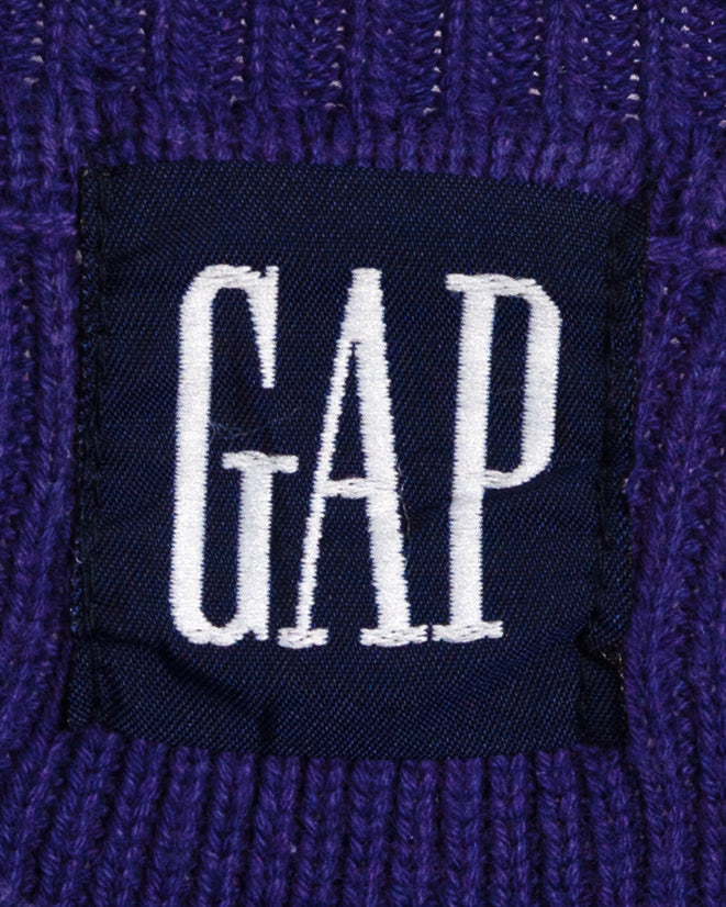 90’s Purple Mock Neck Rib Knit Sweater