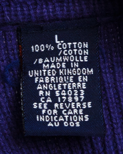 90’s Purple Mock Neck Rib Knit Sweater