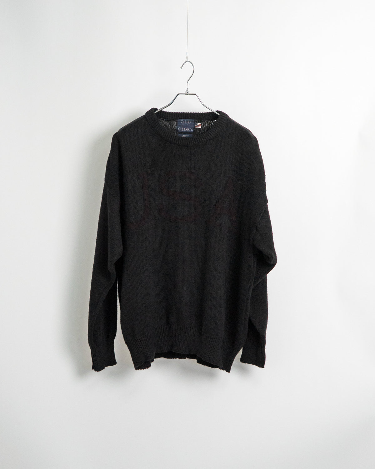 90’s Black “USA” Cotton Knit Sweater