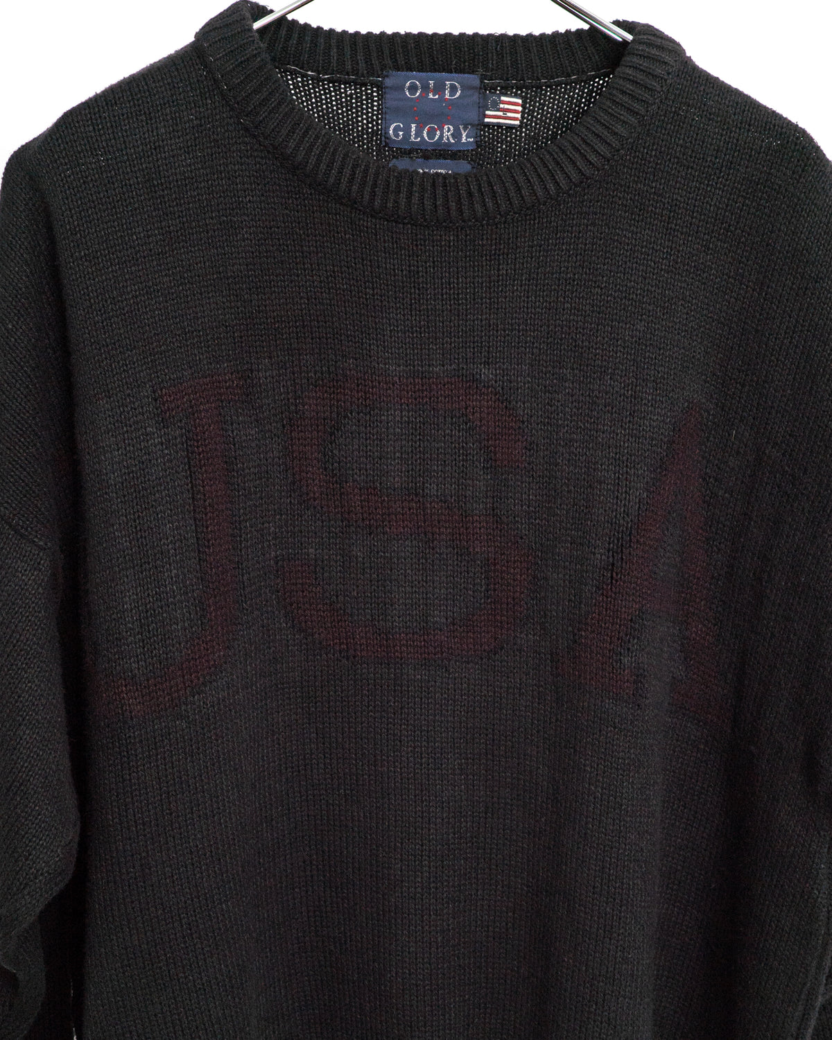 90’s Black “USA” Cotton Knit Sweater