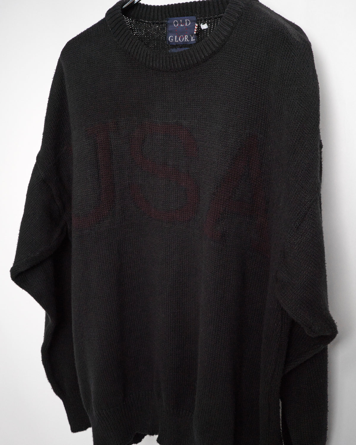 90’s Black “USA” Cotton Knit Sweater