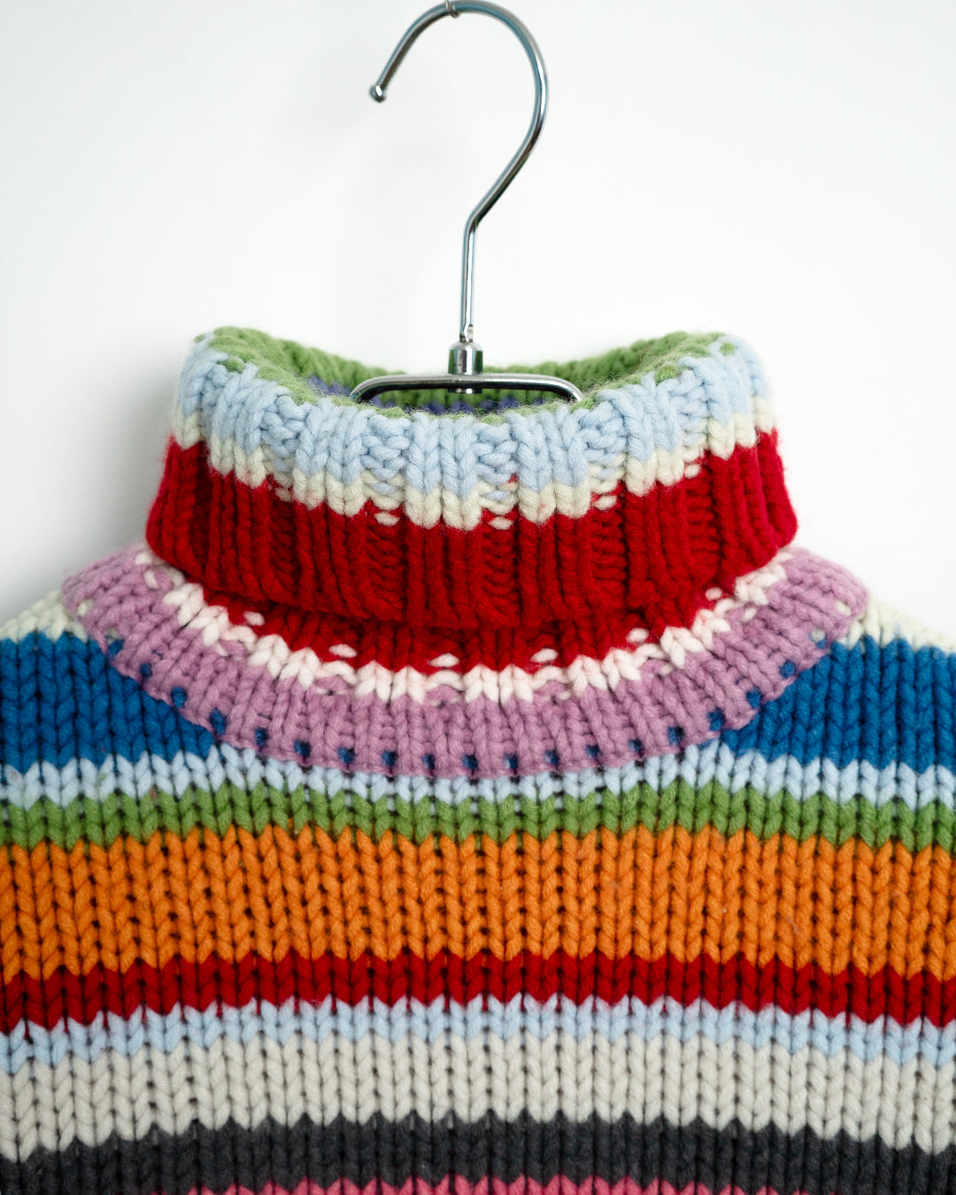 Multi-color Striped Turtleneck Sweater