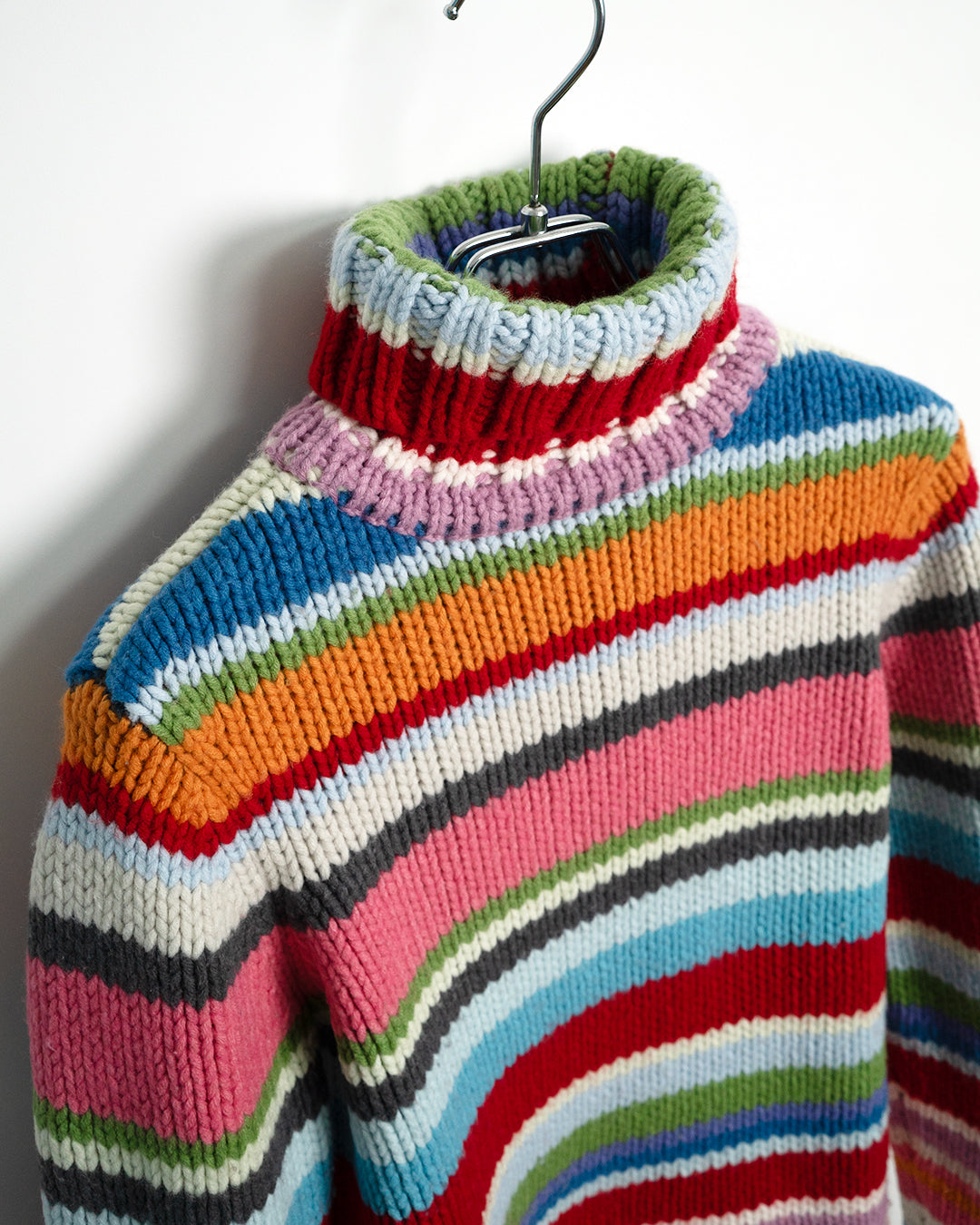 Multi-color Striped Turtleneck Sweater