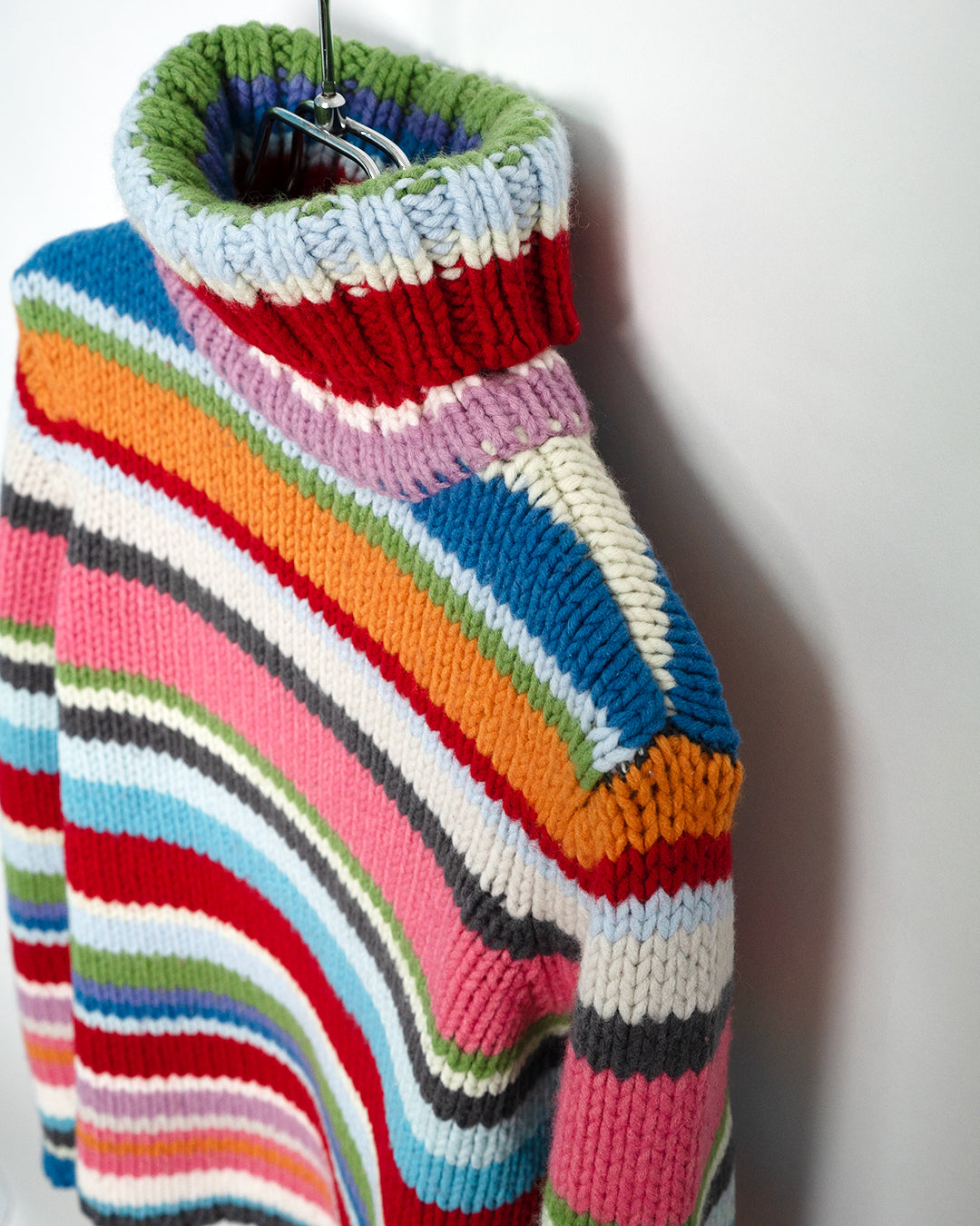 Multi-color Striped Turtleneck Sweater