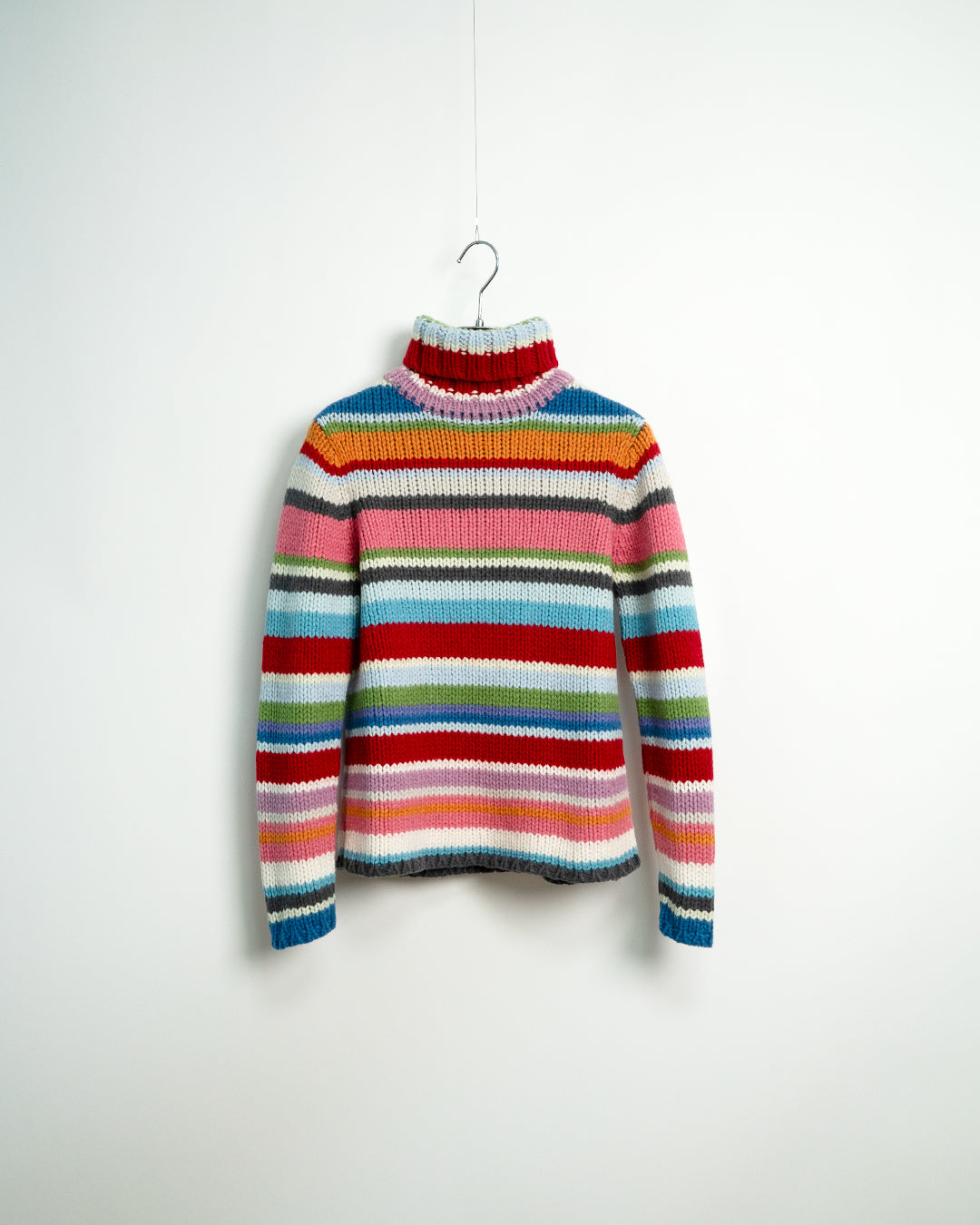 Multi-color Striped Turtleneck Sweater