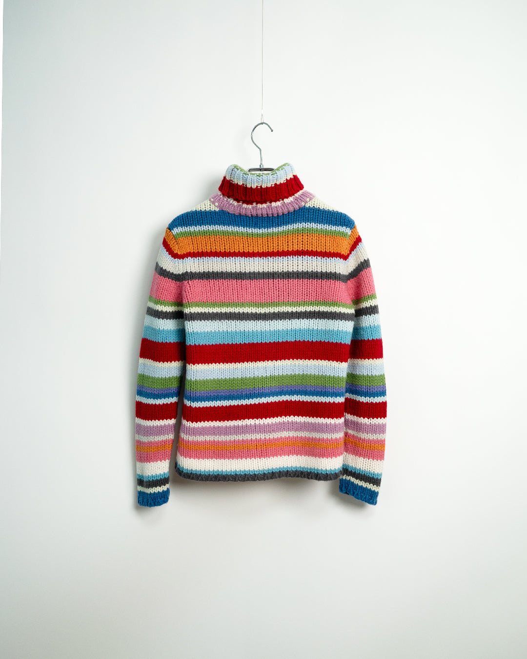 Multi-color Striped Turtleneck Sweater