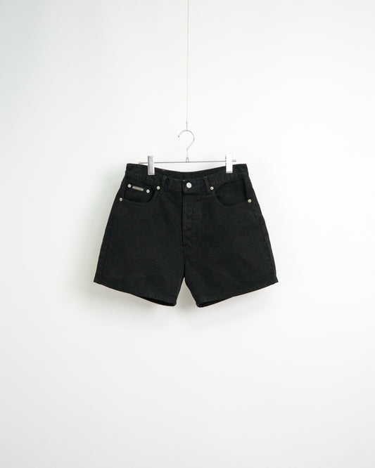 90's Black Denim Shorts