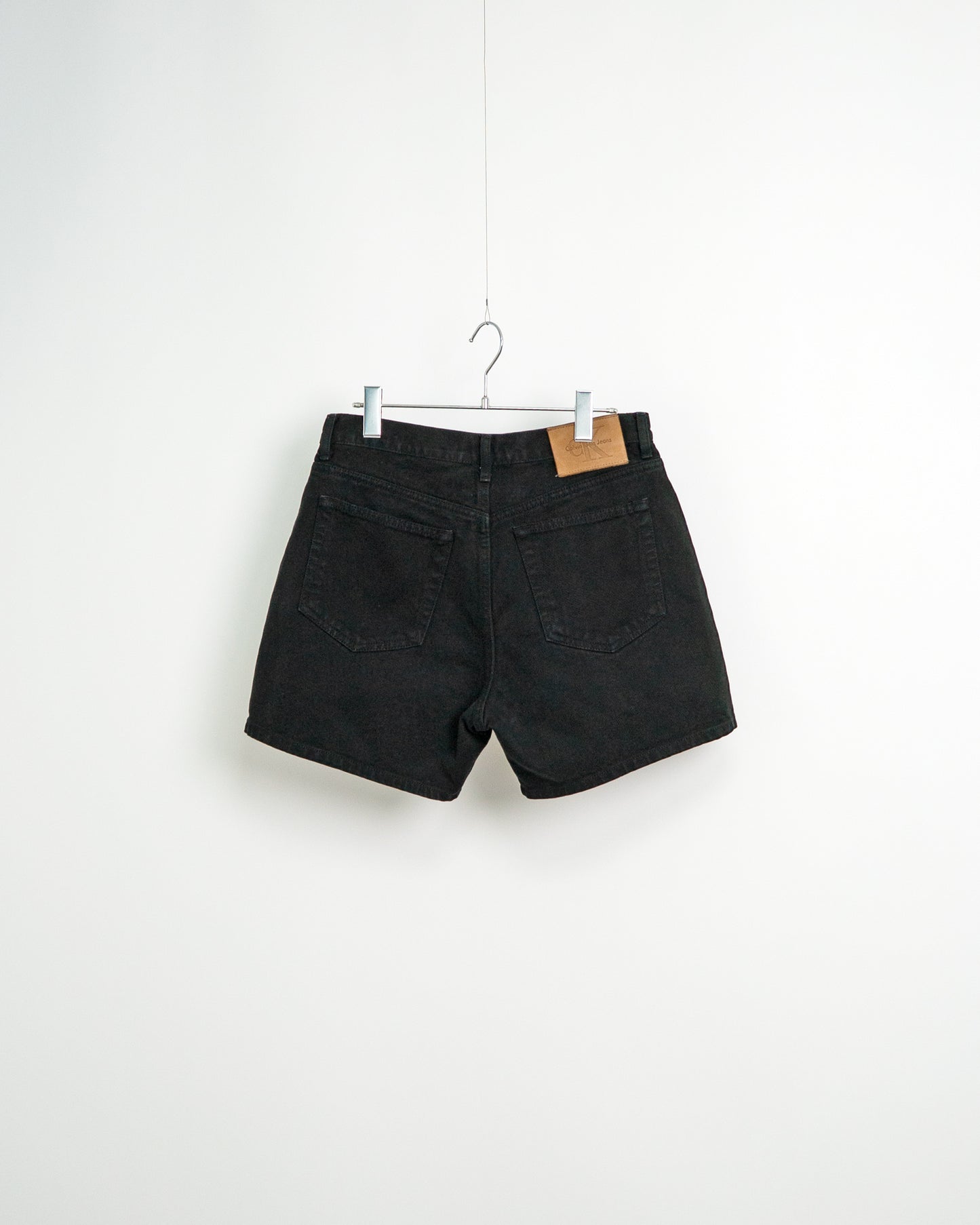 90's Black Denim Shorts