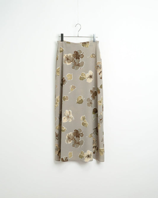 80's Flower pattern printed skirt