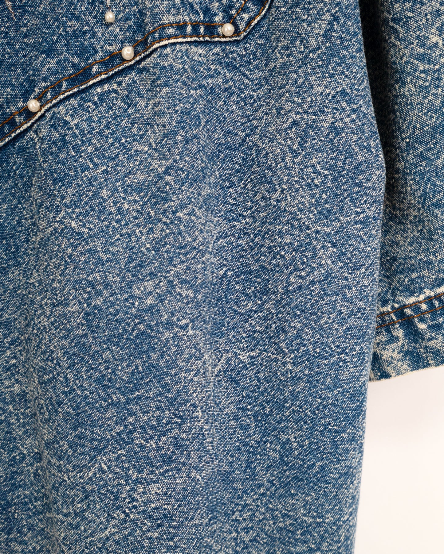 90's Denim Shirt with Bead Embroidery