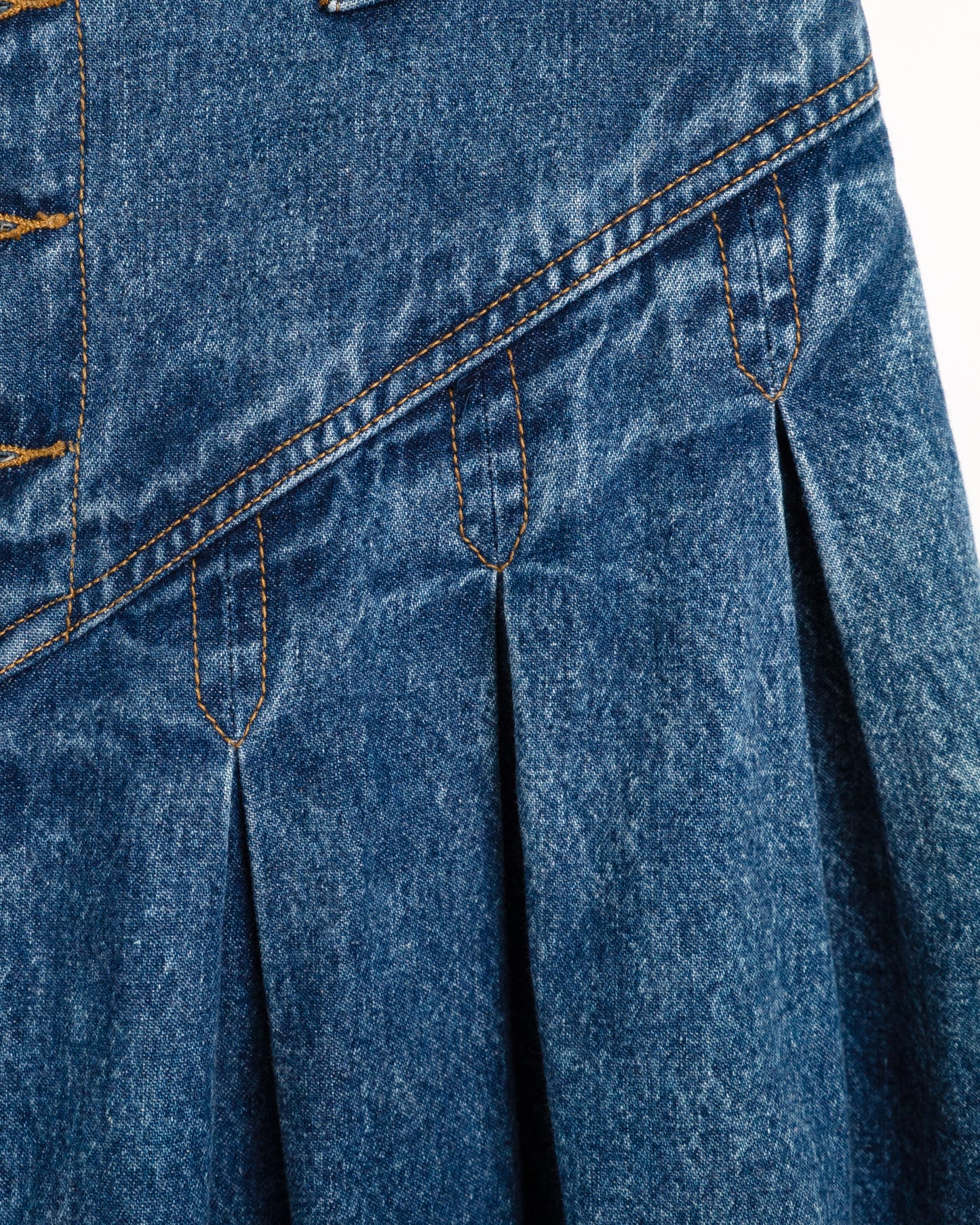 80's Pleated Denim Skirt