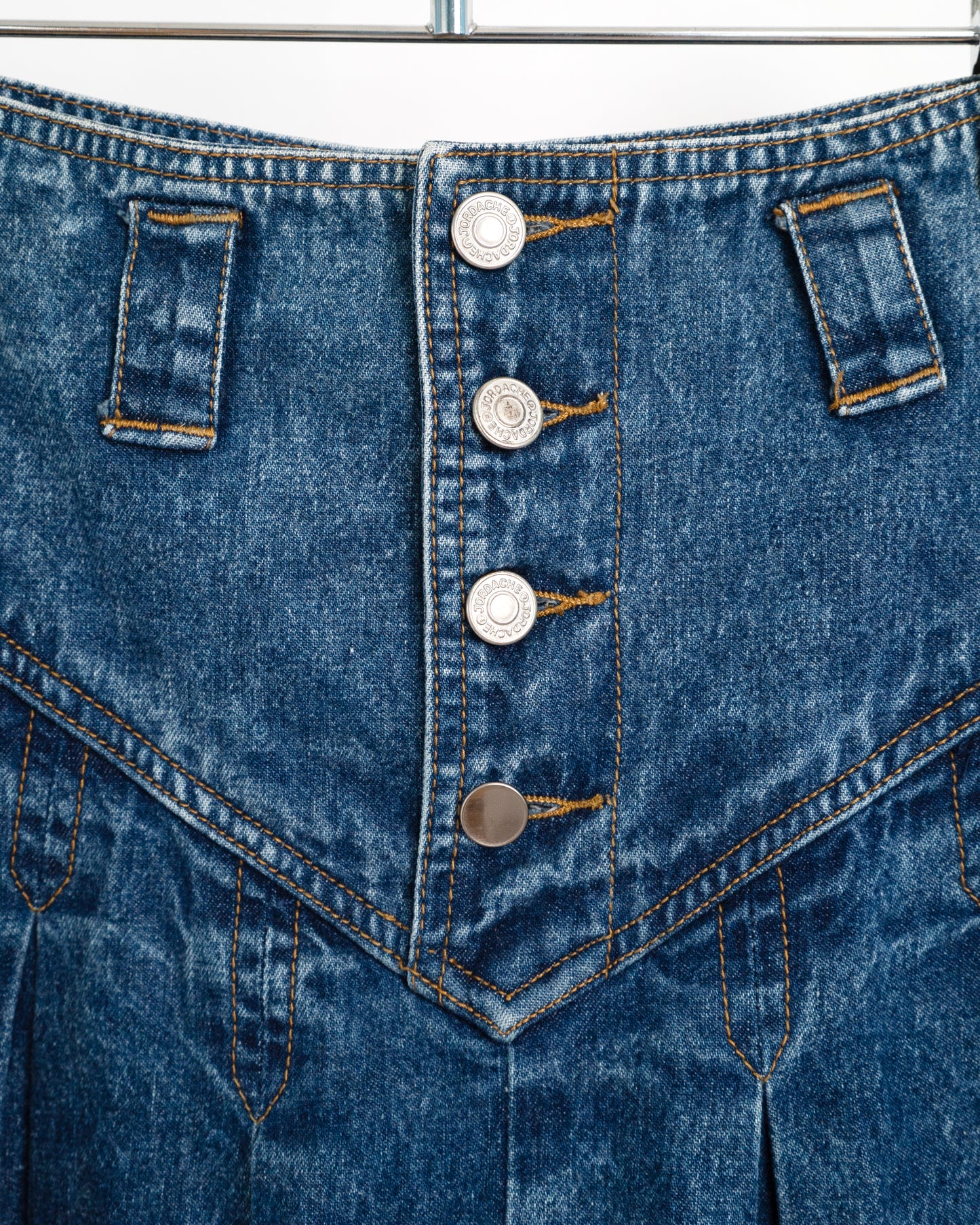80's Pleated Denim Skirt