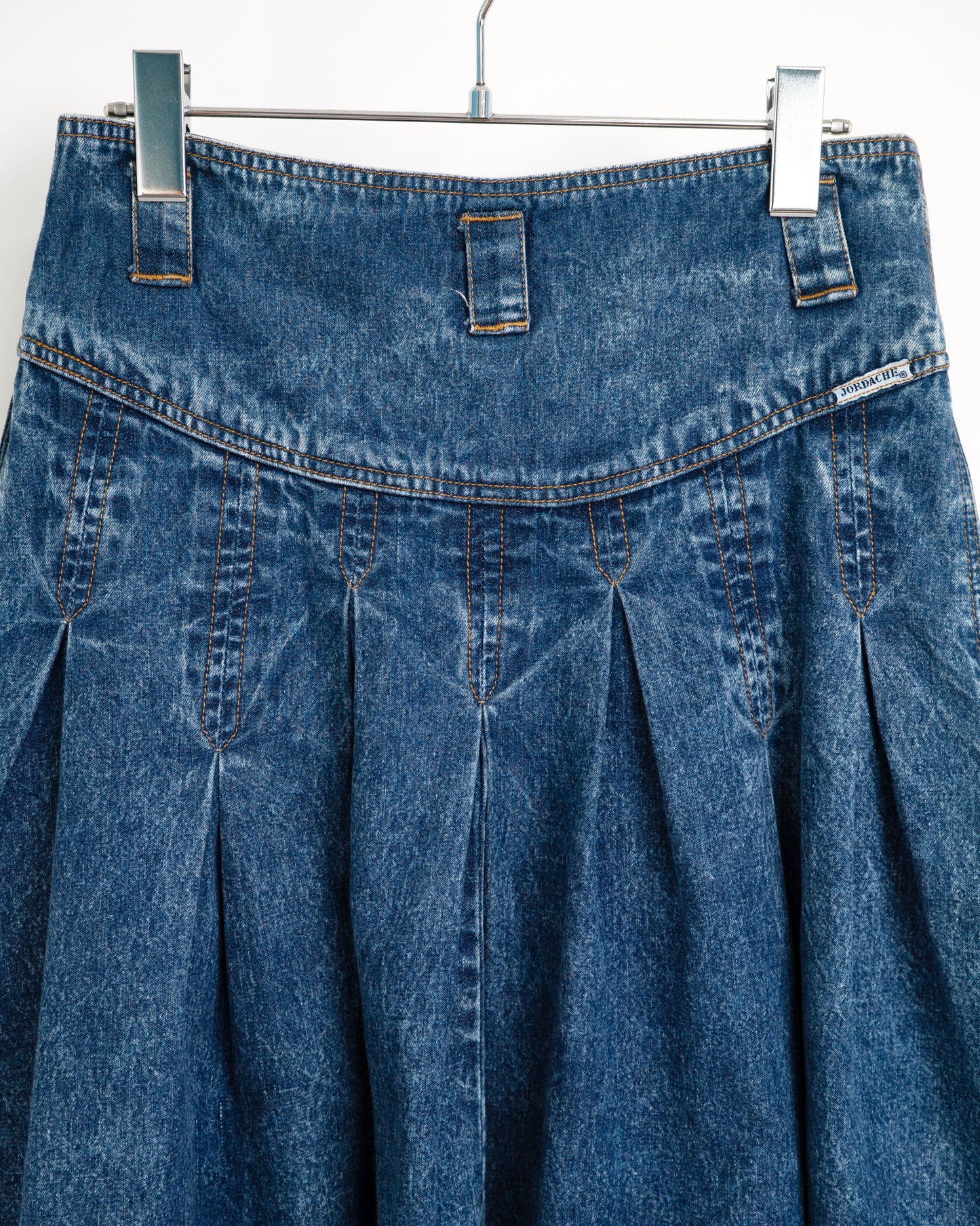 80's Pleated Denim Skirt