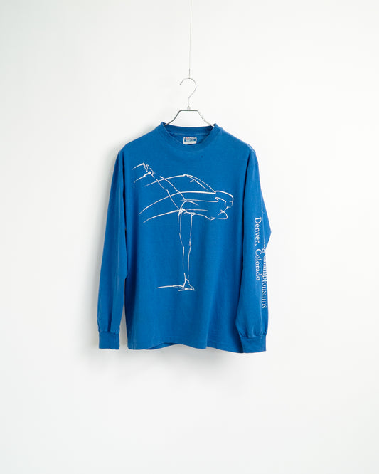 80s "1988 U.S. Figure Skating Championship" Long-sleeved T-shirt