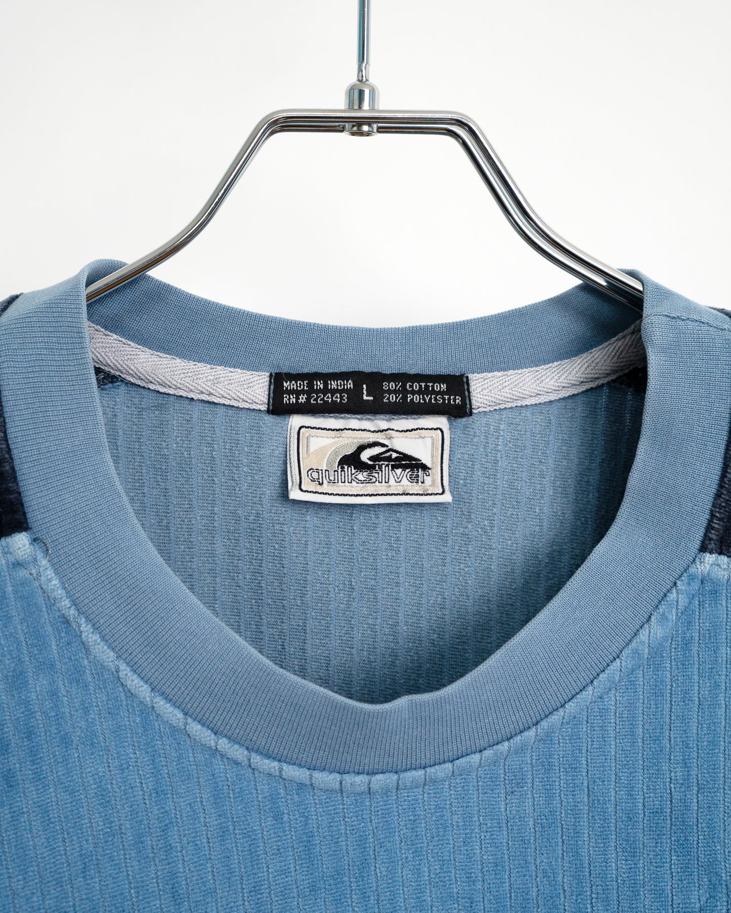 90s Velour pullover with rib-knit stripes