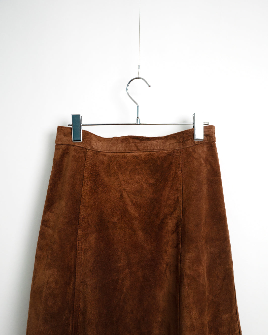 80s Long Flared Suede Leather Skirt