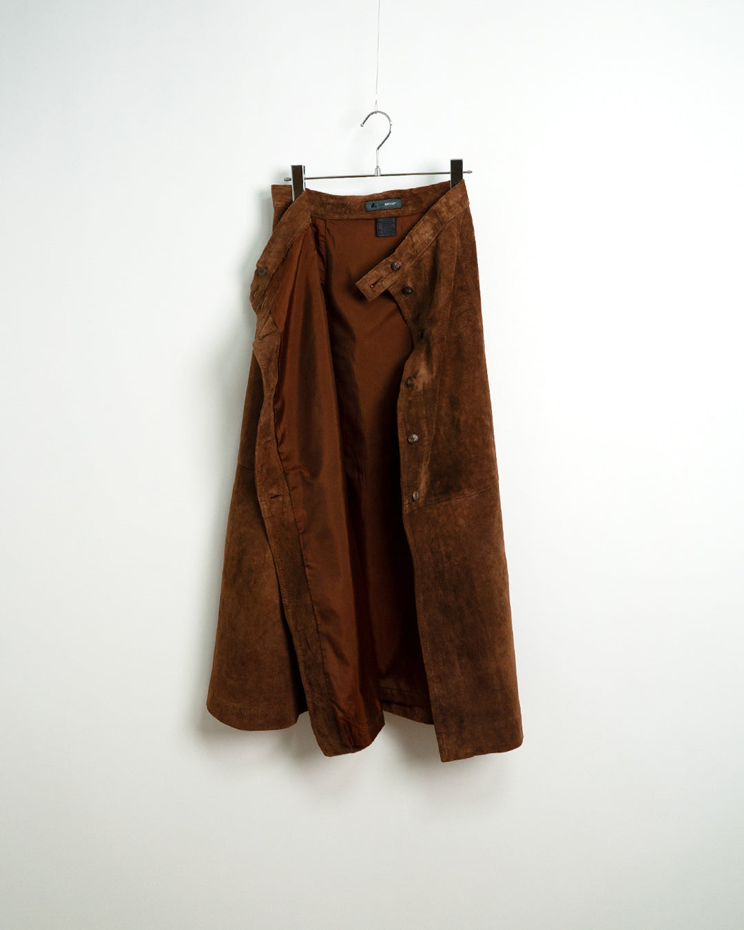 80s Long Flared Suede Leather Skirt