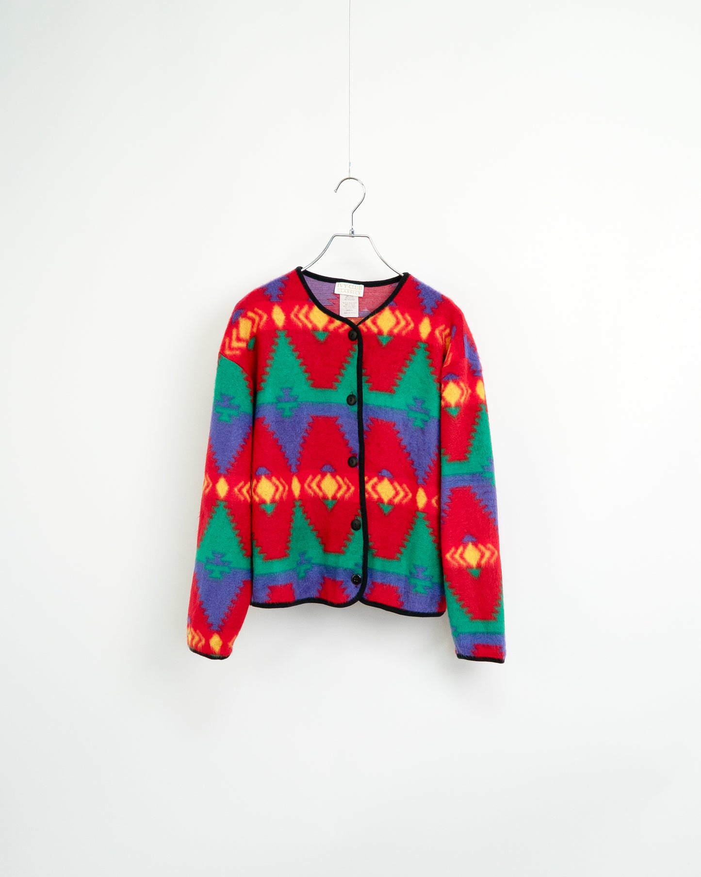 90s Southwestern Pattern Brushed Knit Cardigan