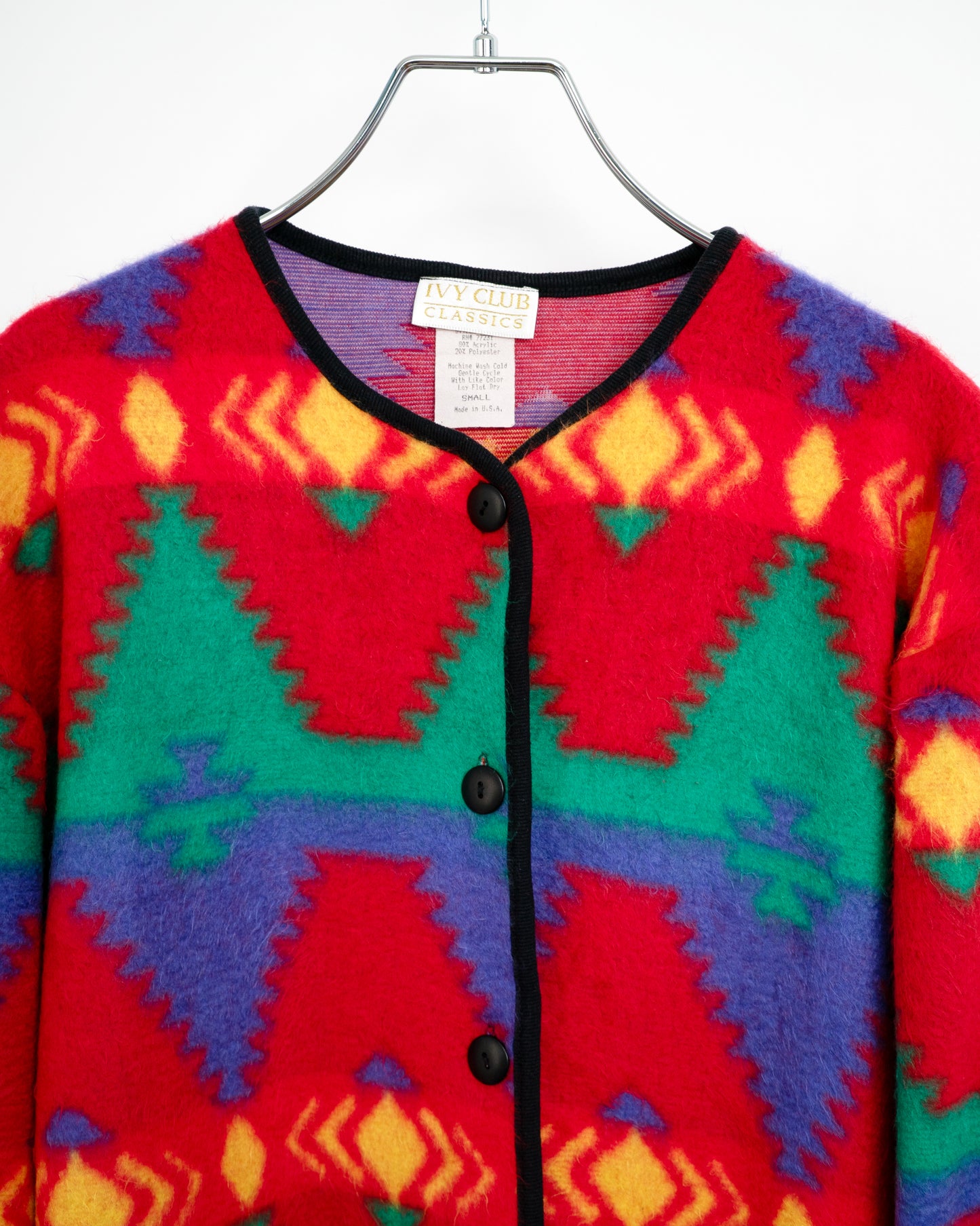 90s Southwestern Pattern Brushed Knit Cardigan