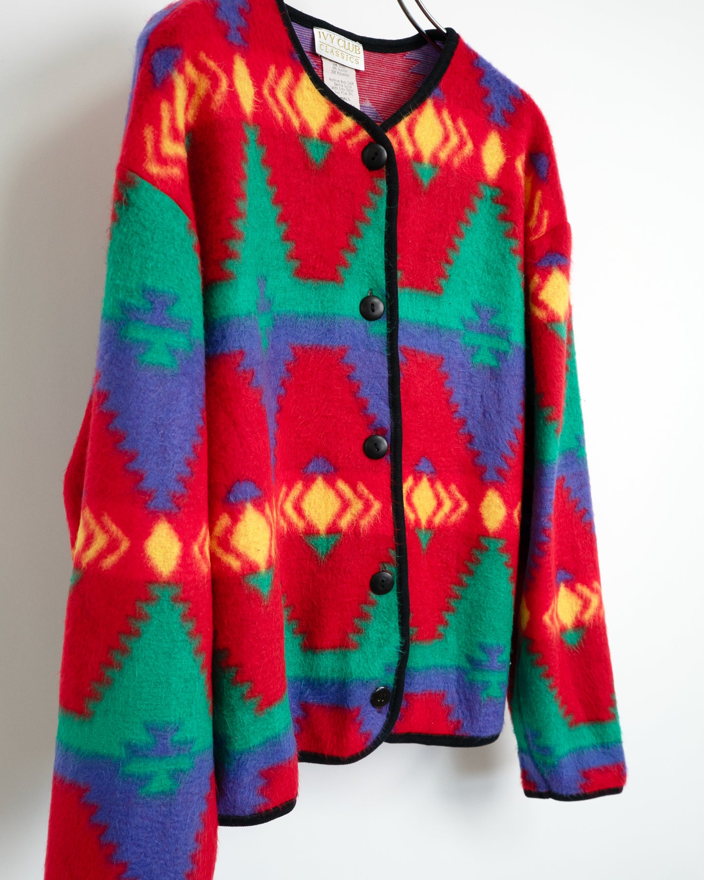 90s Southwestern Pattern Brushed Knit Cardigan