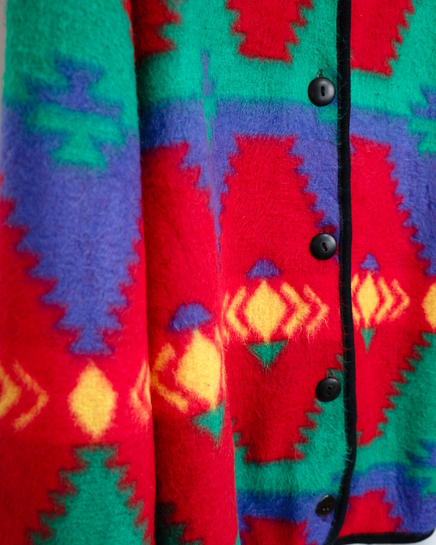 90s Southwestern Pattern Brushed Knit Cardigan