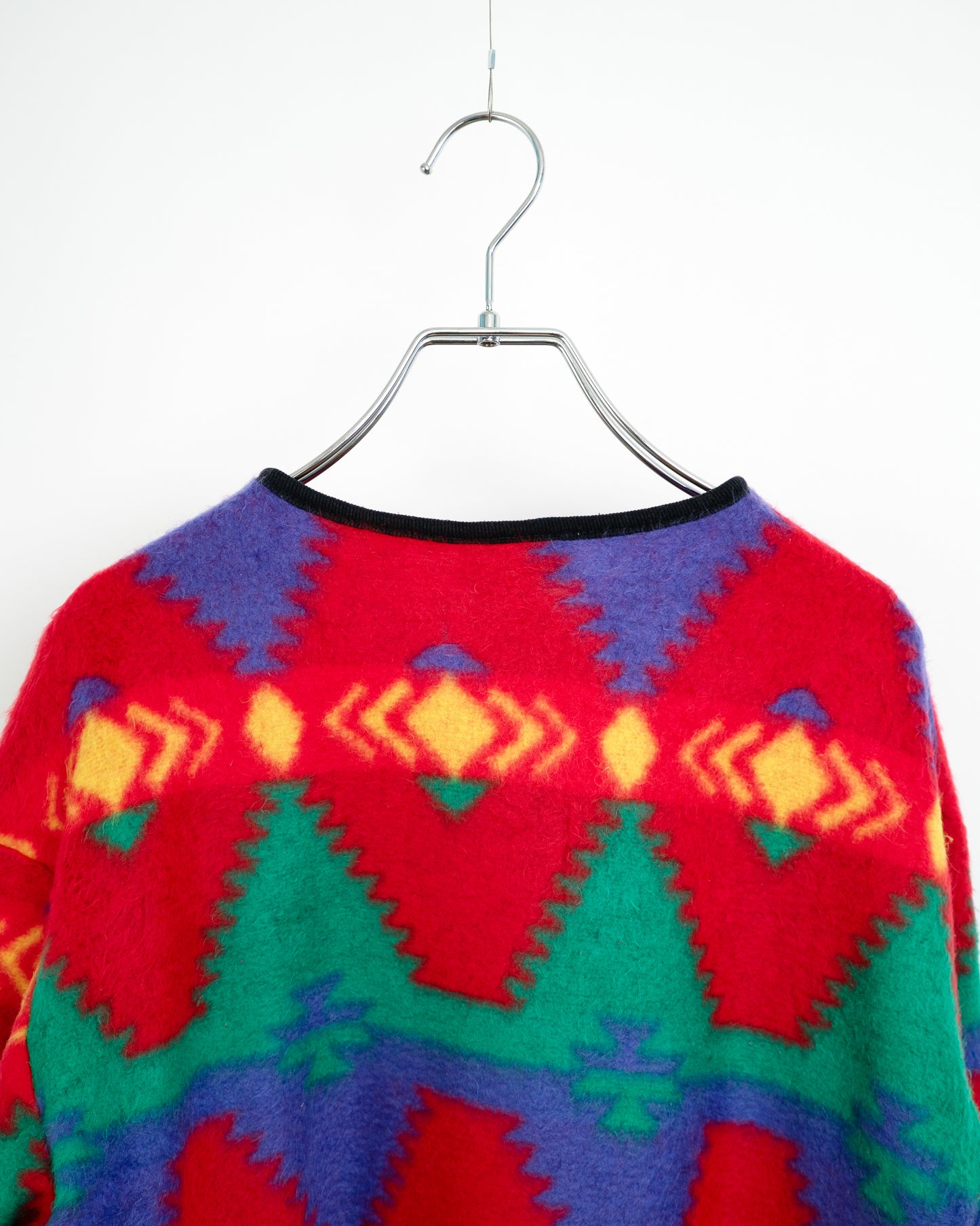 90s Southwestern Pattern Brushed Knit Cardigan
