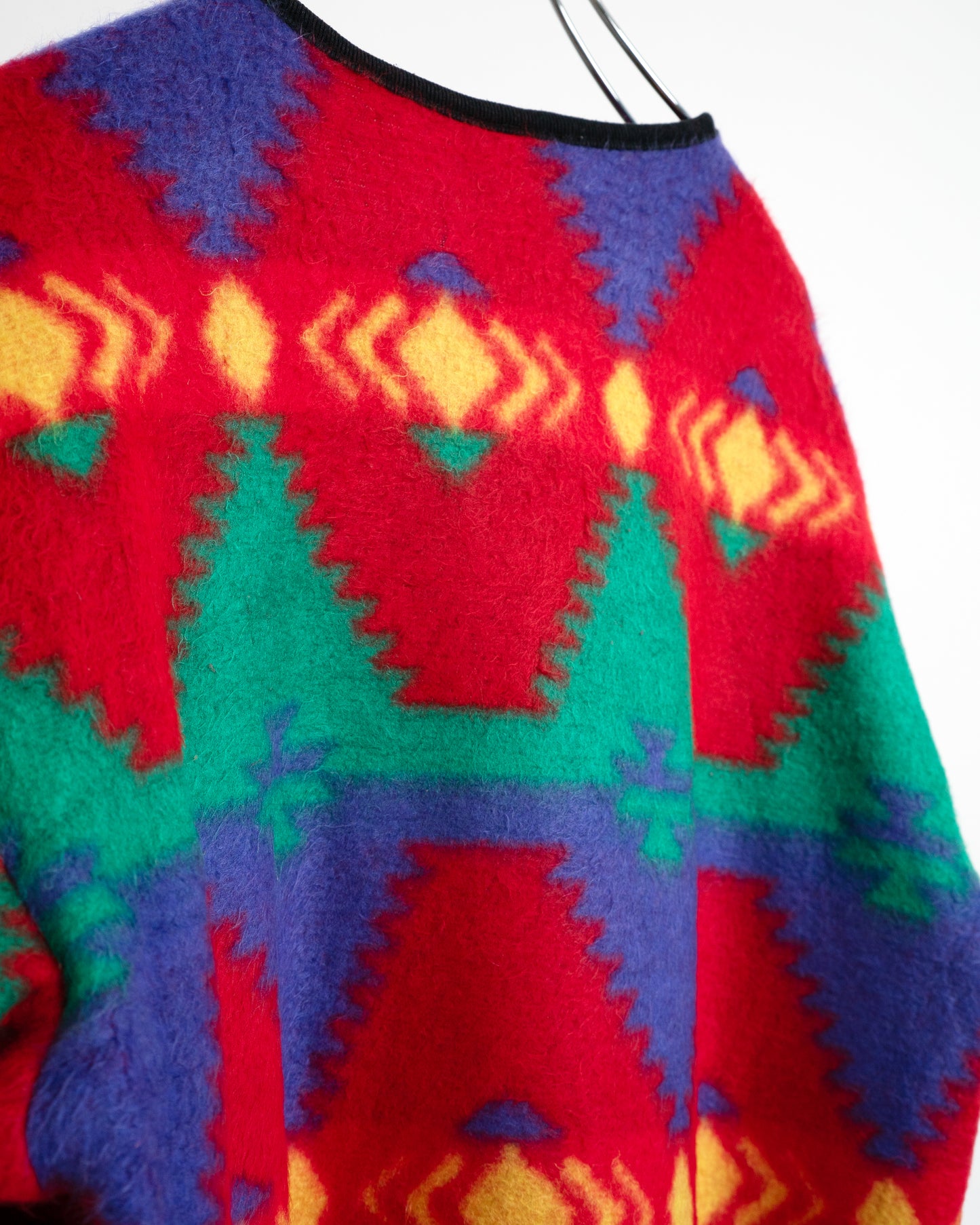 90s Southwestern Pattern Brushed Knit Cardigan