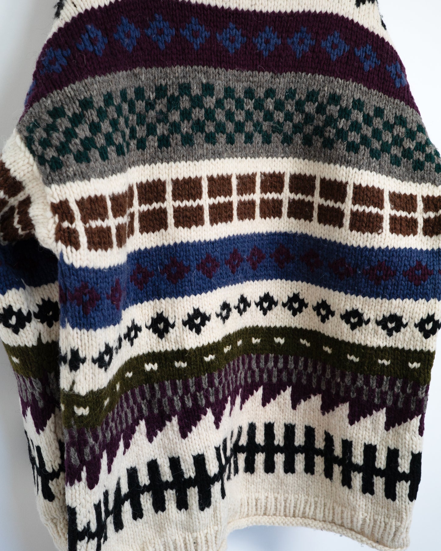 90s Heavy-Weight Hand-Knitted Wool Sweater "Otavalo"