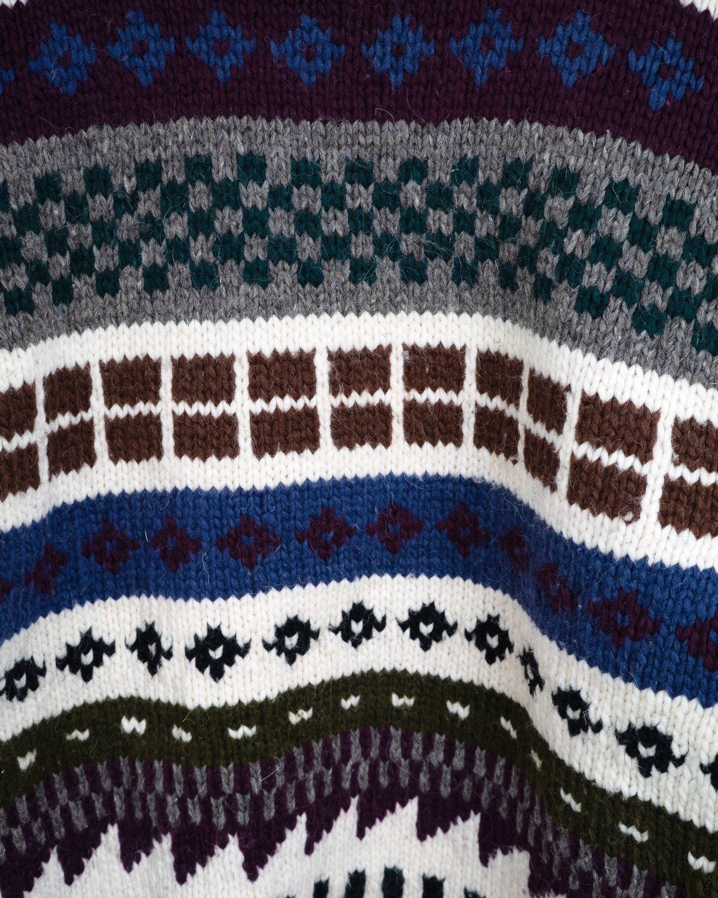 90s Heavy-Weight Hand-Knitted Wool Sweater "Otavalo"