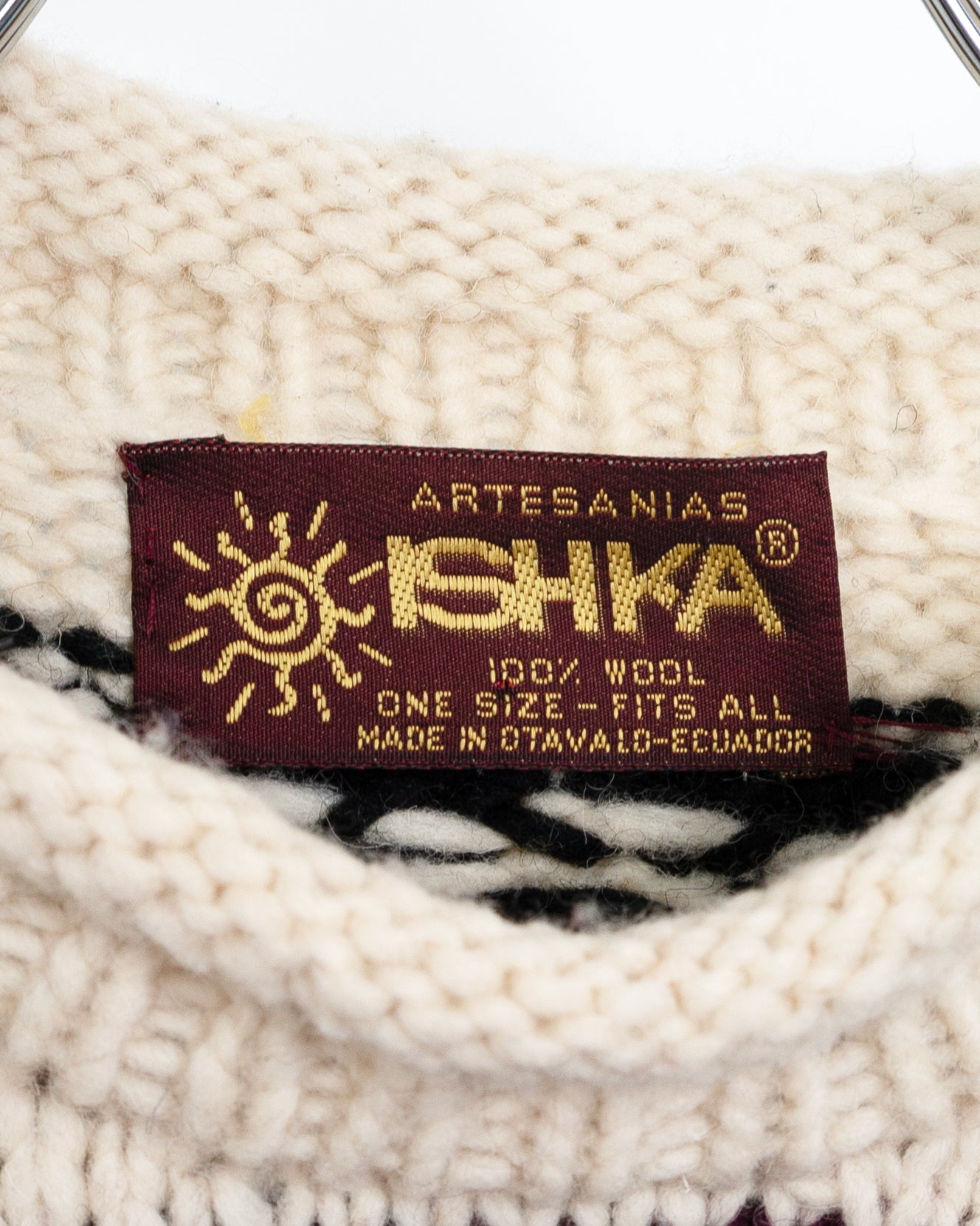 90s Heavy-Weight Hand-Knitted Wool Sweater "Otavalo"