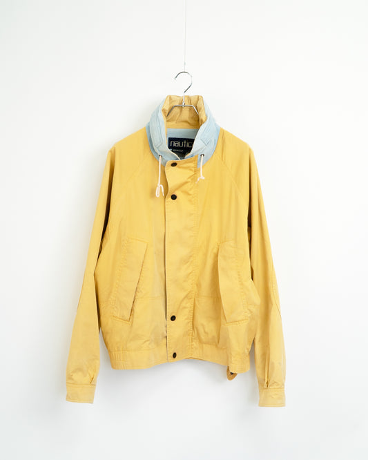 90s Mustard-Beige & Light Indigo 2-Tone Cotton Sailing Jacket