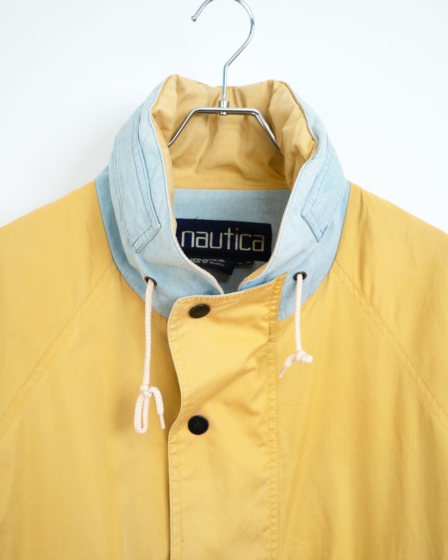 90s Mustard-Beige & Light Indigo 2-Tone Cotton Sailing Jacket