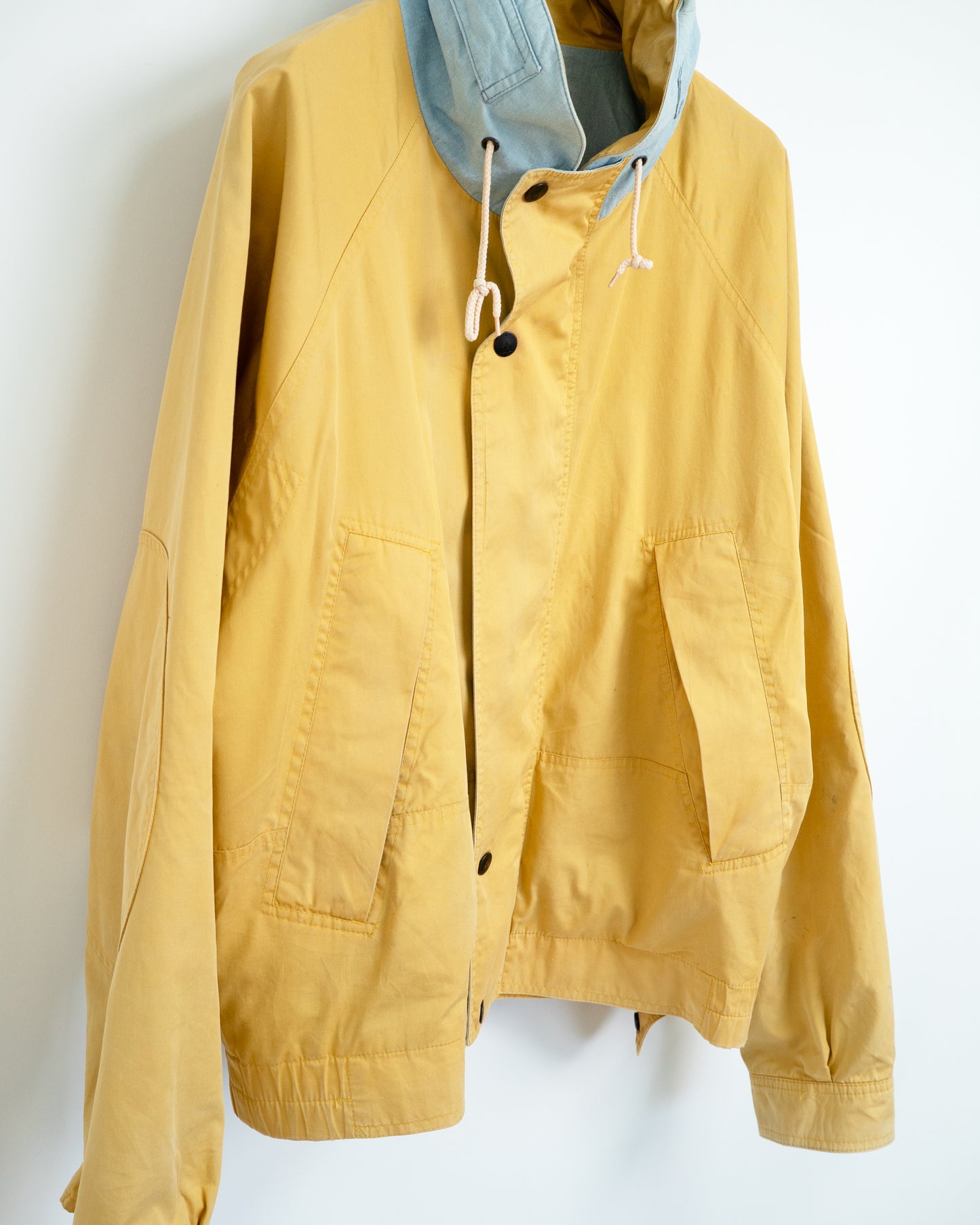 90s Mustard-Beige & Light Indigo 2-Tone Cotton Sailing Jacket