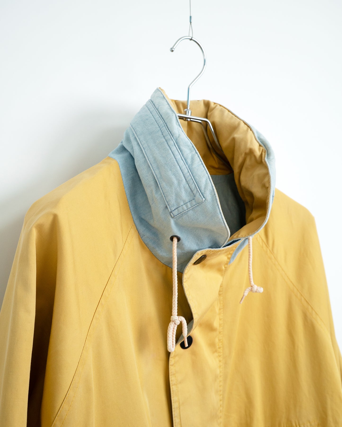 90s Mustard-Beige & Light Indigo 2-Tone Cotton Sailing Jacket