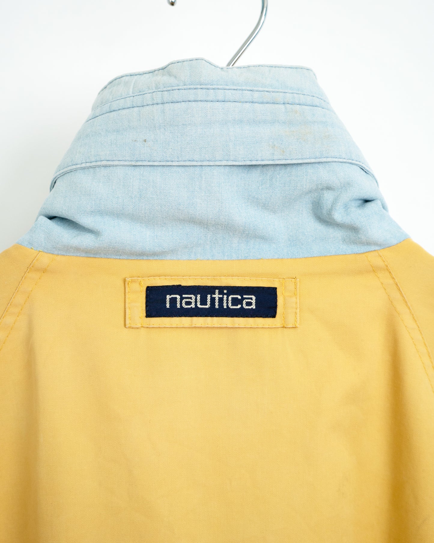 90s Mustard-Beige & Light Indigo 2-Tone Cotton Sailing Jacket