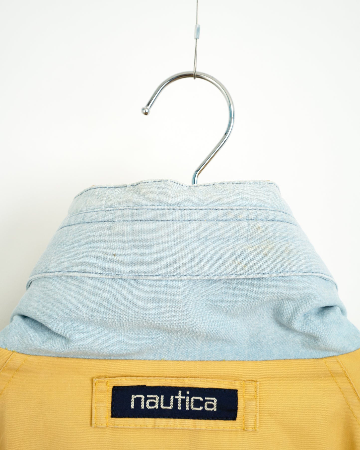 90s Mustard-Beige & Light Indigo 2-Tone Cotton Sailing Jacket