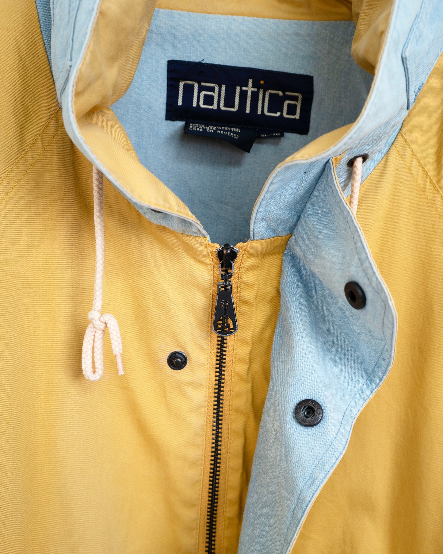 90s Mustard-Beige & Light Indigo 2-Tone Cotton Sailing Jacket